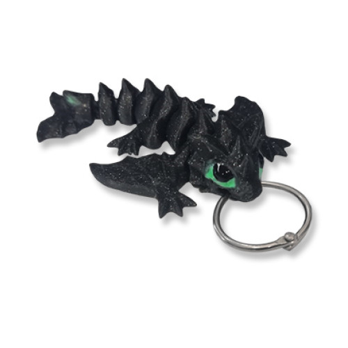 Black Glitter Toothless Keyring