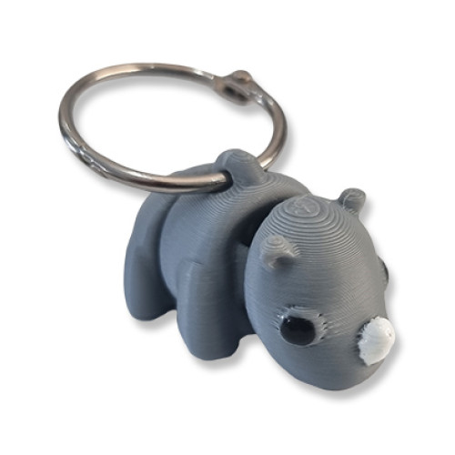 Grey Articulated Rhino Keyring