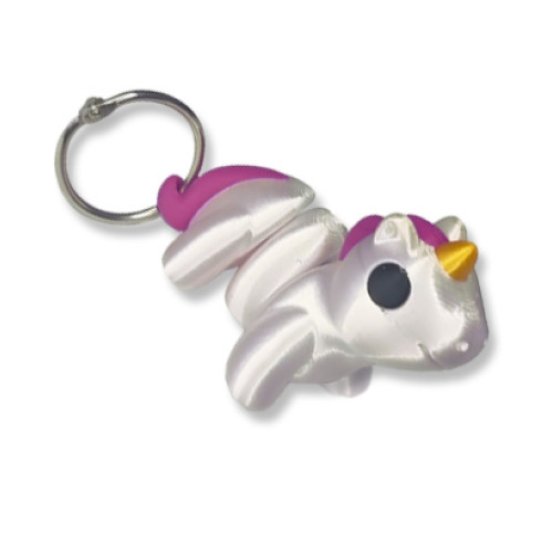 Pearl Silk Unicorn Keyring