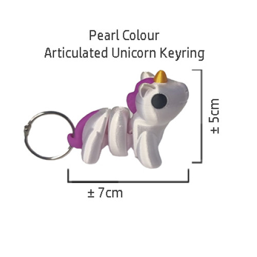 Pearl Silk Unicorn Keyring