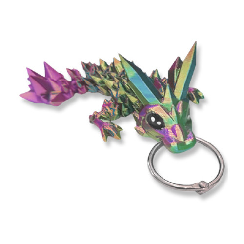 Dragon Keyring (Blue-Gold-Pink)