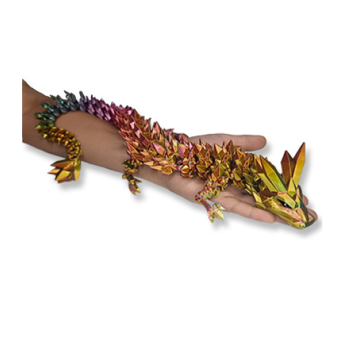 XL Articulated Dragon (Blue-Gold-Pink)