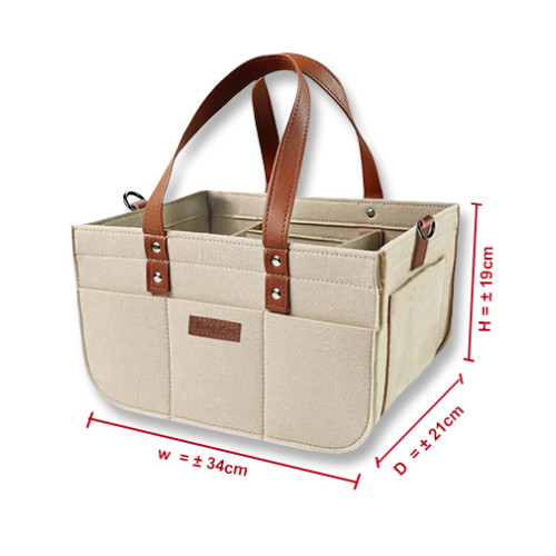 Rounded Beige Felt Nappy Caddy