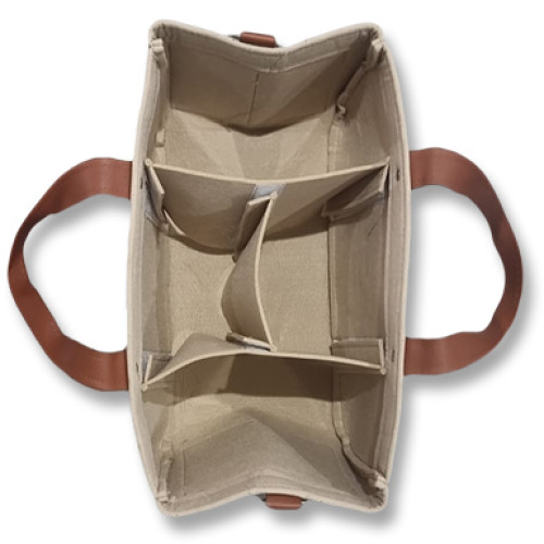 Rounded Beige Felt Nappy Caddy