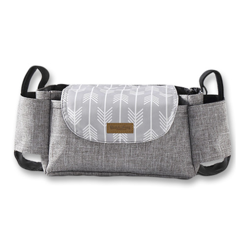 Grey Chevron Pram/Stroller Bag