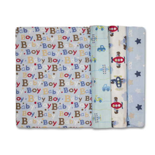 Size (L) Baby Boy with Cars Blanket Set