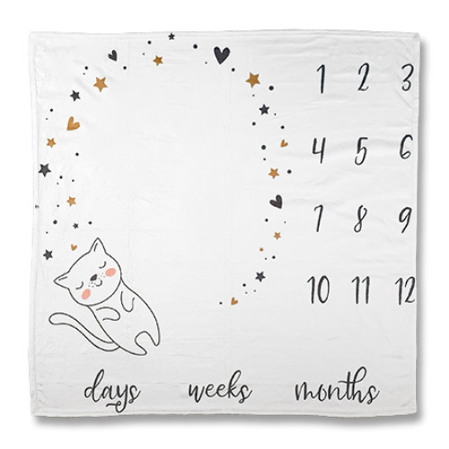 Kitty & Stars Milestone Blanket 1,2mx1,2m