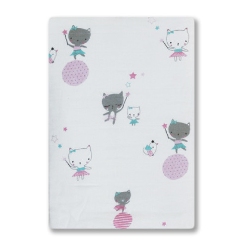 BBM004 Ballerina Cats Bamboo Muslin Blanket