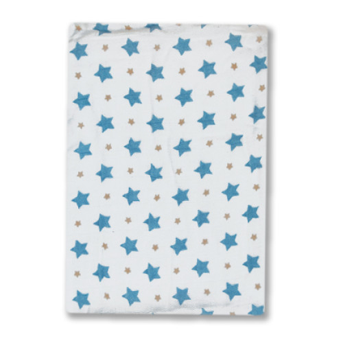 BBM008 Blue Stars Bamboo Muslin Blanket