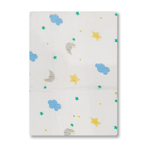BBM016 Clouds Moon Stars Bamboo Muslin Blanket