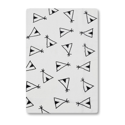BBM306 White Black TeePee Tents Bamboo Muslin (120x110)
