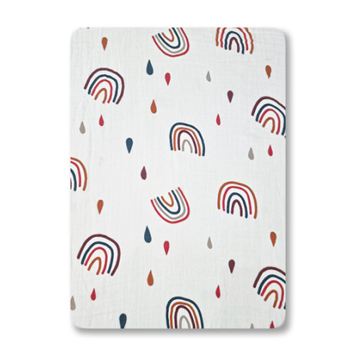 CM601 Teal Red Boho Rainbow Cotton Muslin (120x110)