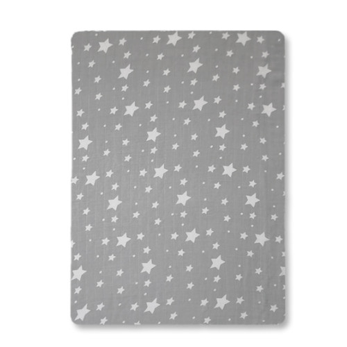 BBM313 Grey White Stars Bamboo Muslin (120x110)