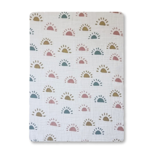 CM611 Pink Teal Mustard Suns Cotton Muslin (120x110)