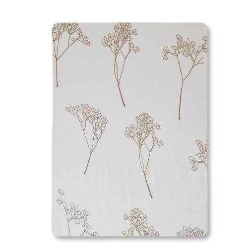 BBM312 White Brown Baby's Breath Bamboo Muslin (120x110)