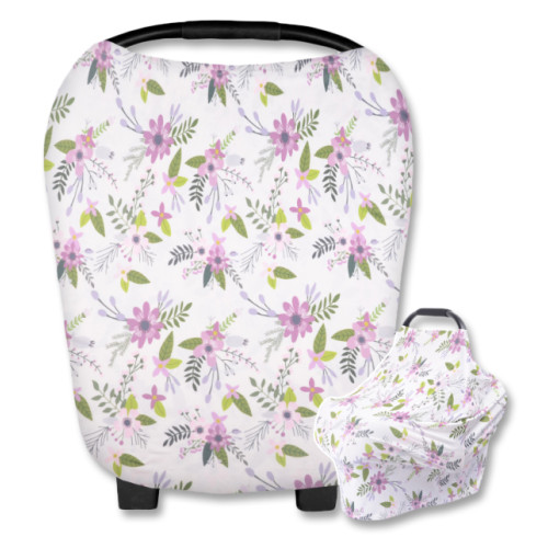 CC003 White Pink Purple Floral Carrier Cover