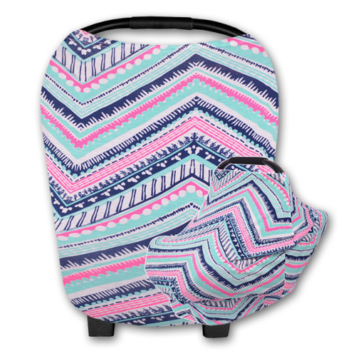 CC013 Aqua Pink Navy Pattern Carrier Cover