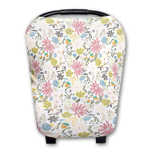 CC026 White Floral Sketch Carrier Cover