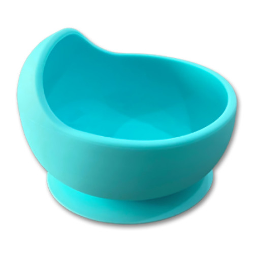 Light Blue Small Suction Bowl with Lip