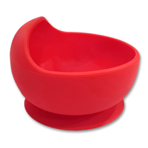 Red Small Suction Bowl with Lip