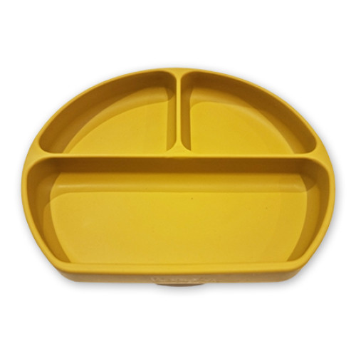3 Division Silicone Suction Plate: Mustard