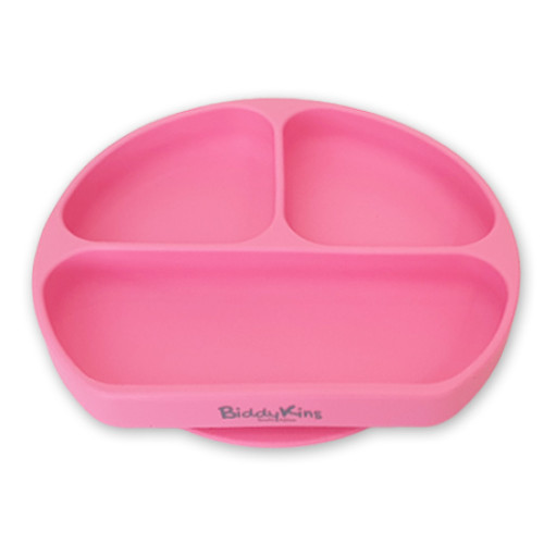 3 Division Silicone Suction Plate: Pink