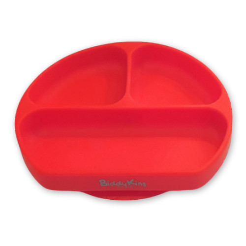 3 Division Silicone Suction Plate: Red