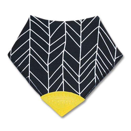 Black With White Pattern Teether Bib