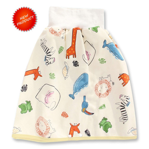 Nighttime Waterproof Skirt-Pants: Cream Animals