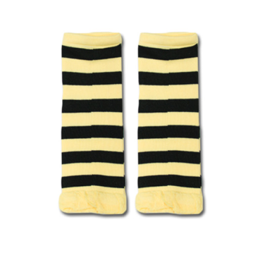 LW007 Yellow Black Stripe Leg Warmers