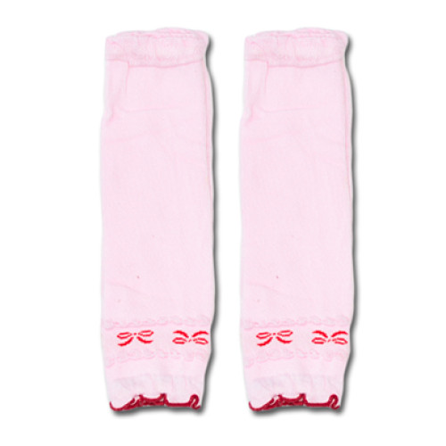 LW010 Pink Small Red Ribbon Leg Warmers
