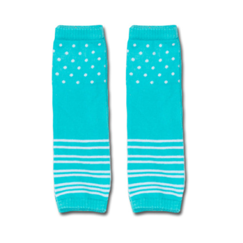 LW014 Turquoise Spots and Stripes Leg Warmers