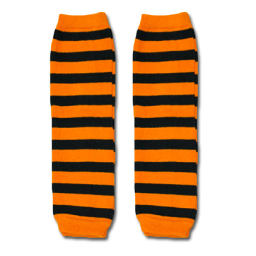 LW019 Orange Black Stripe Leg Warmers