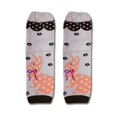 LW028 Lilac Orange Bunny Leg Warmers