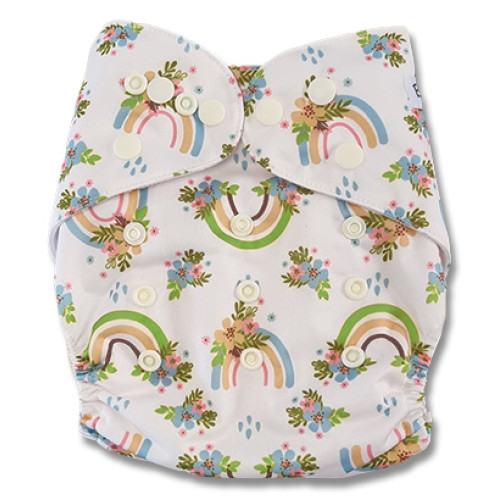 F277 White Green Pink Blue Rainbows Ai1