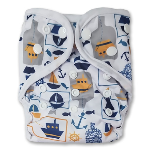 SE NbAi1 - White Navy Yellow Boats