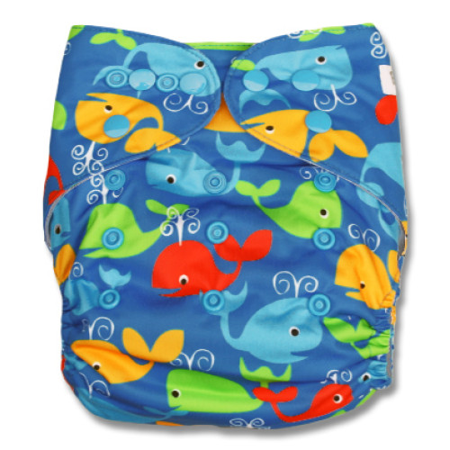 CH107 Blue Whales Charcoal Pocket