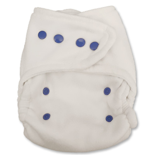 FL011 White with Blue Snap Fleece Cover