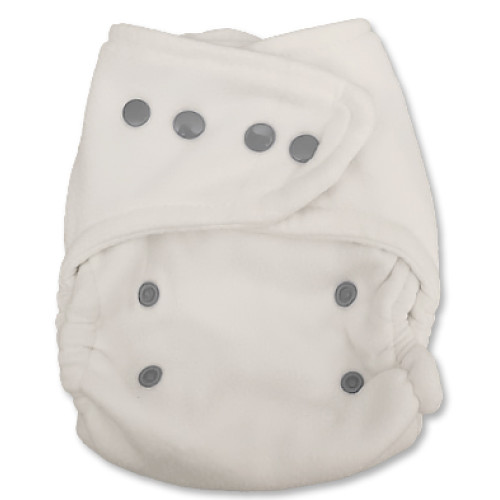 FL010 White with Grey Snap Fleece Cover