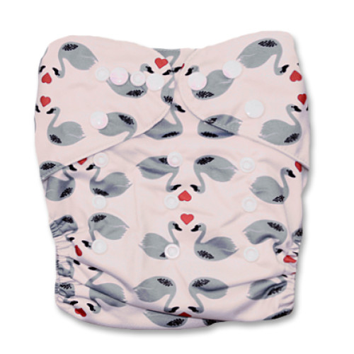 J022 Pink Grey Swans Newborn Cover