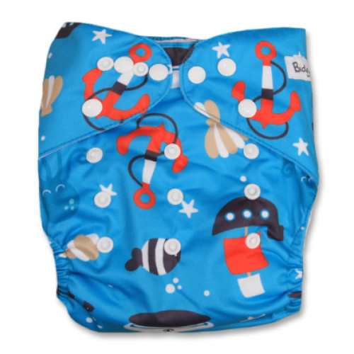 J060 Blue with Red Anchors & Boats Newborn Cover