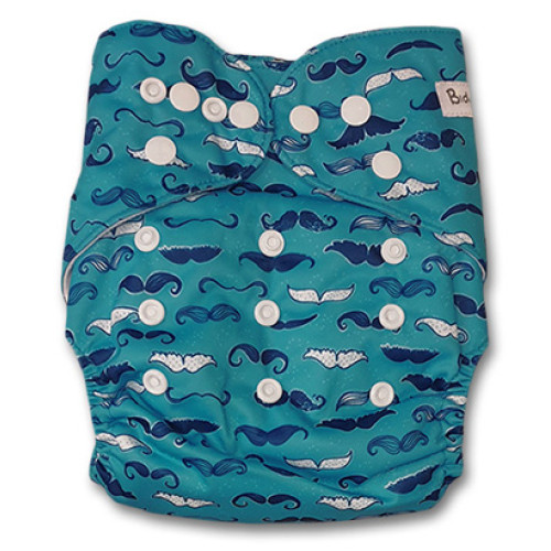 J051 Turquoise Moustaches Newborn Cover