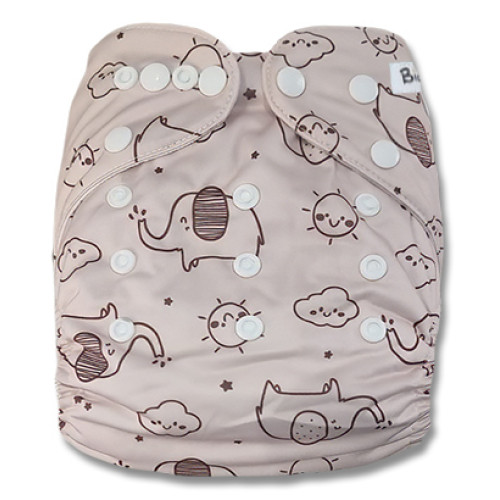 B376 Beige Elephant Sun Cloud Pocket