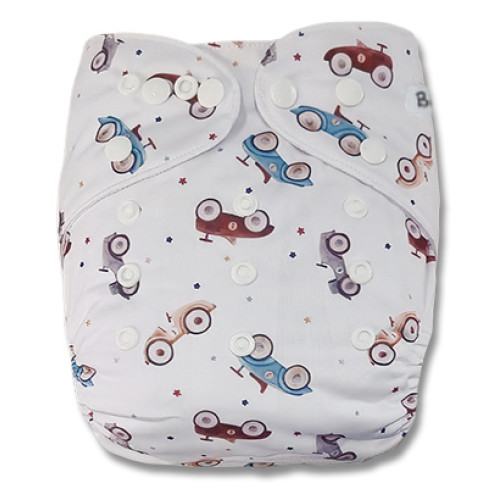 B372 Blue Grey Red Vintage Cars Pocket