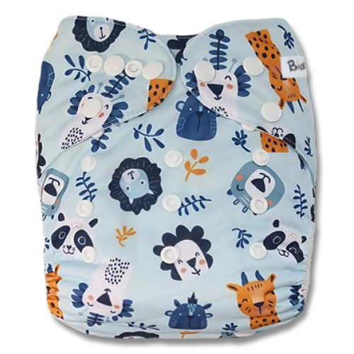 B374 Blue Lions Tigers Pandas Pocket