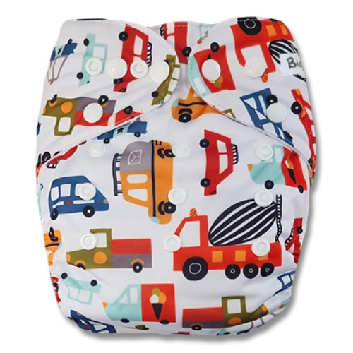 B373 Red Construction Trucks Pocket