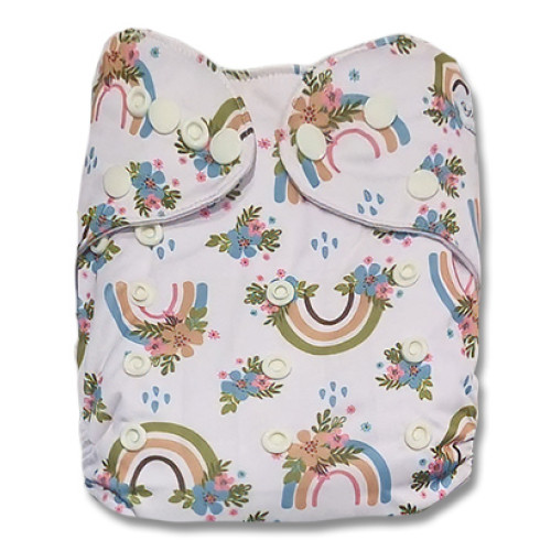 B369 Green Pink Blue Rainbows Pocket