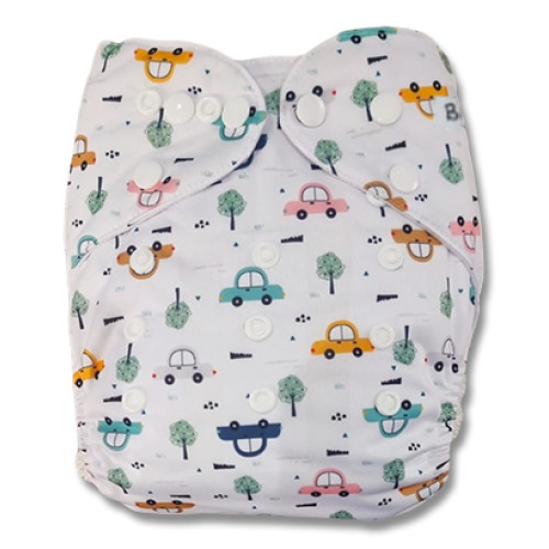 B367 White Cars Trees Pocket