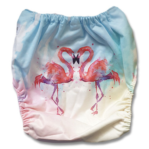 C120 Two Flamingos Position Print