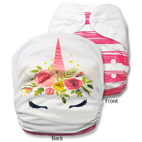 C107 Pink Stripe Unicorn Position Pocket